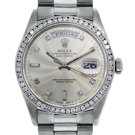 18k white gold rolex president|Rolex 18kt president 36mm watch.